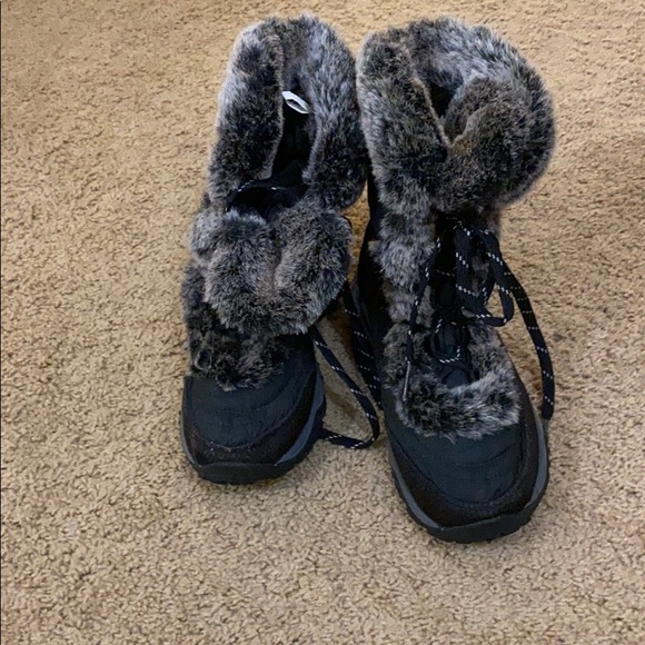 The North Face Shoes North Face Kids Snow Boots With Fur Size 2 Black Poshmark